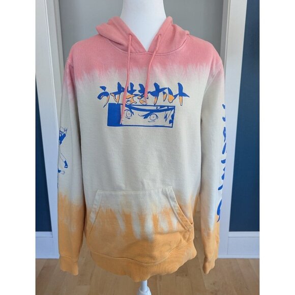 Naruto Shippuden Naruto Uzumaki Tonal Portrait Tie-Dye Hoodie Men's Large Unisex - Picture 2 of 13